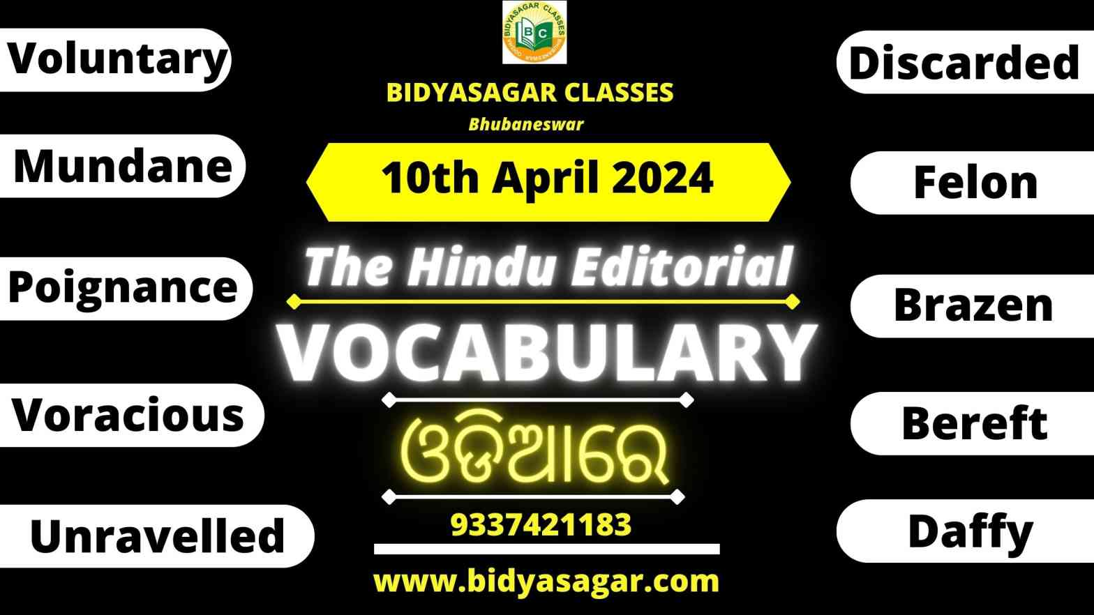 The Hindu Editorial Vocabulary of 10th April 2024