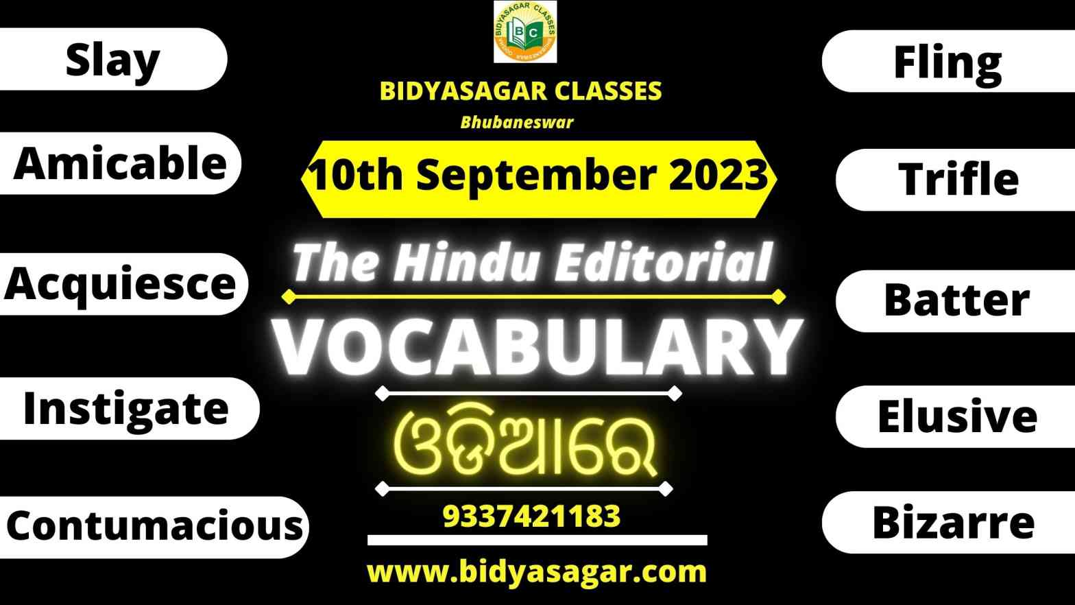 The Hindu Editorial Vocabulary of 10th September 2023