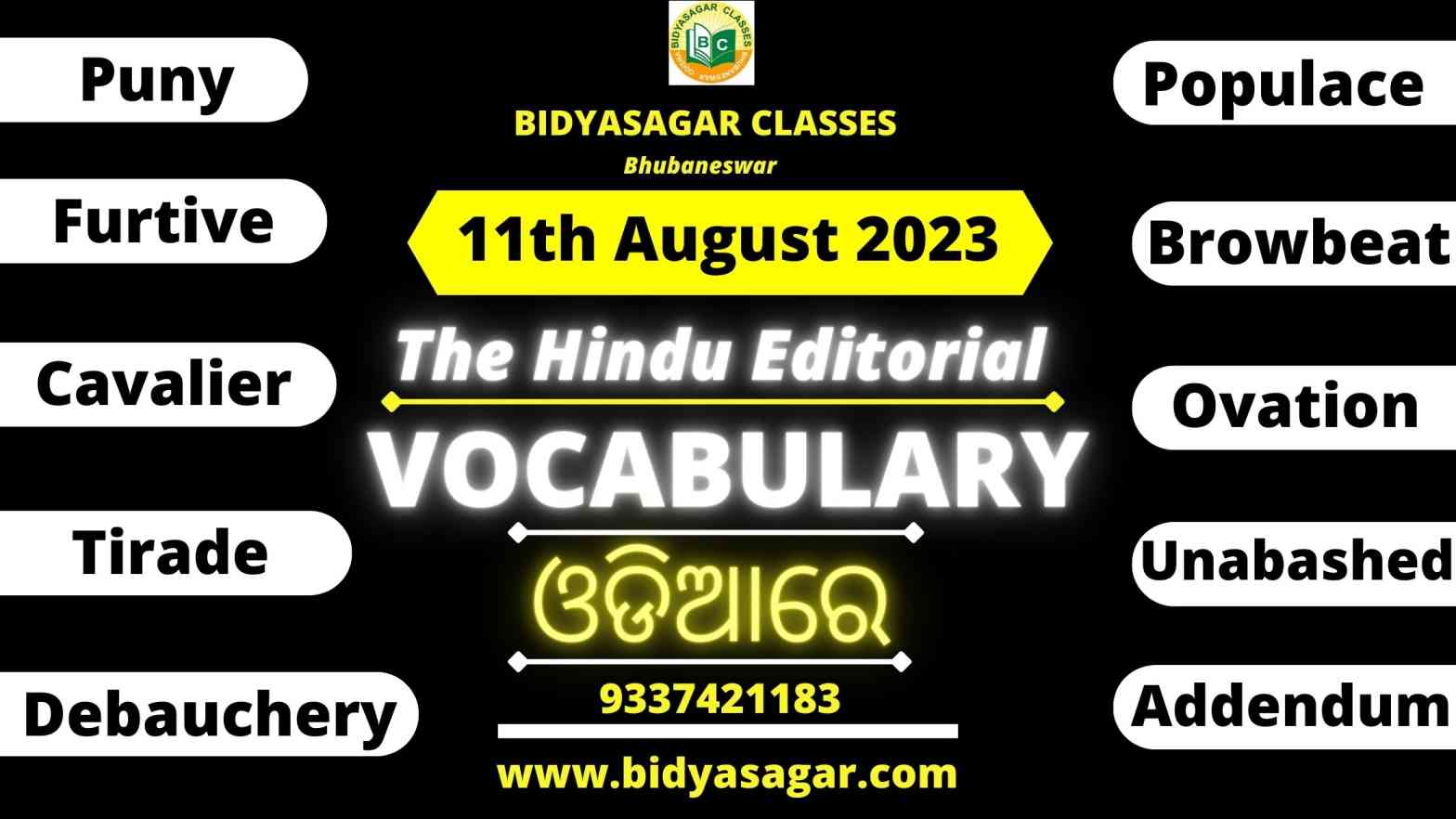 The Hindu Editorial Vocabulary of 11th August 2023