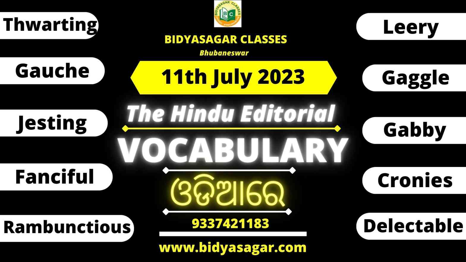 The Hindu Editorial Vocabulary of 11th July 2023