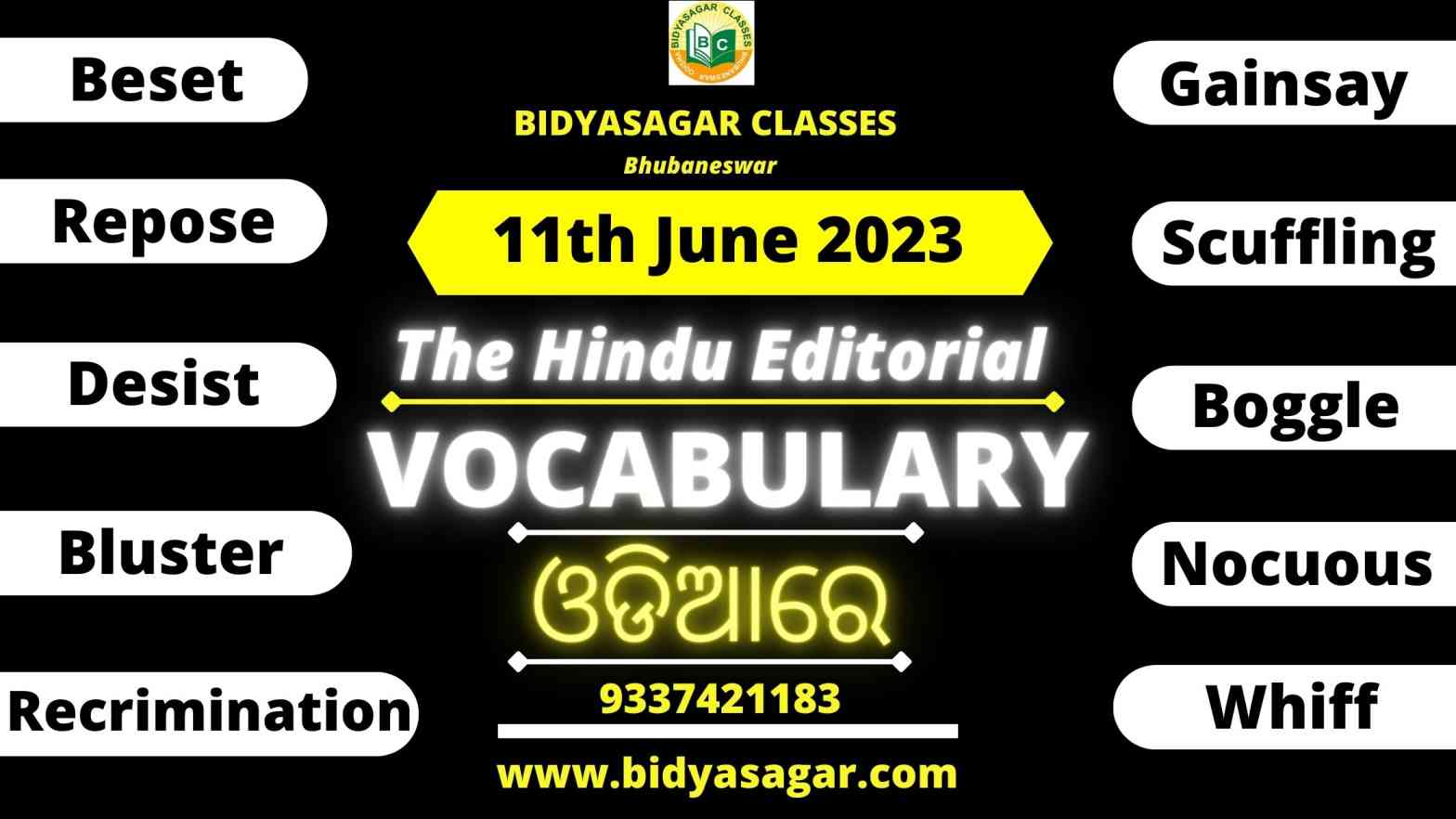 The Hindu Editorial Vocabulary of 11th June 2023