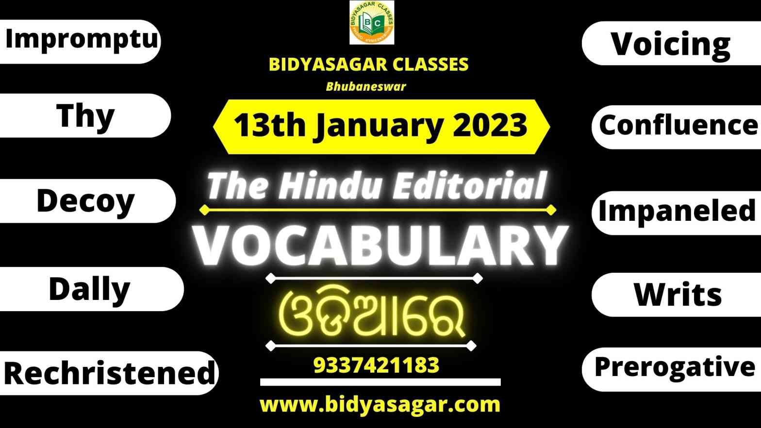 The Hindu Editorial Vocabulary of 13th January 2023