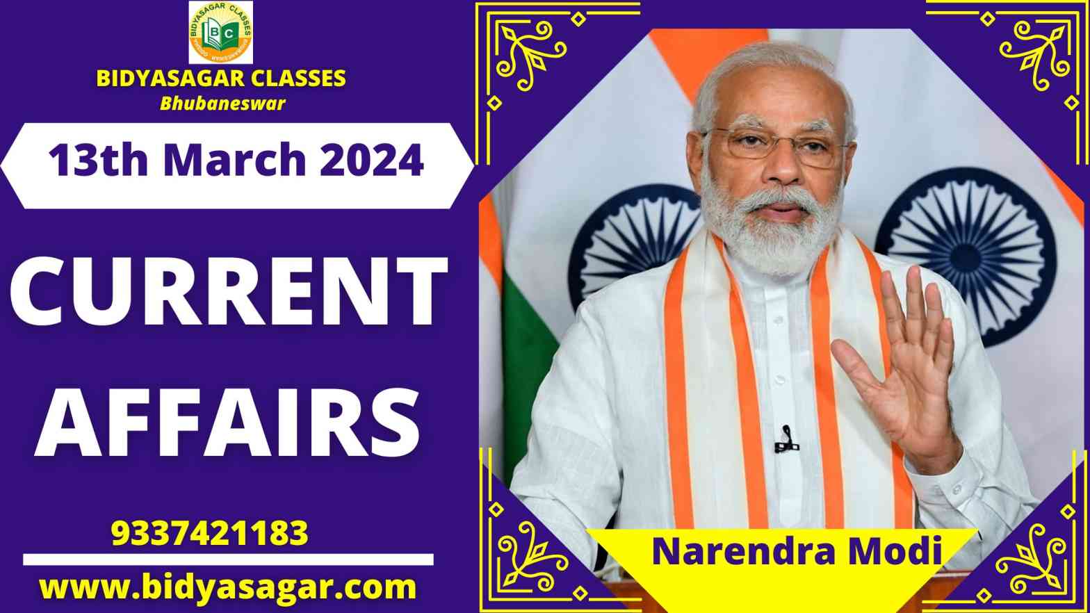 Today's Headlines : 13th March Current Affairs 2024
