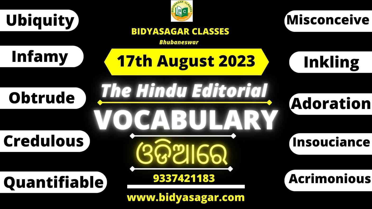 The Hindu Editorial Vocabulary of 17th August 2023