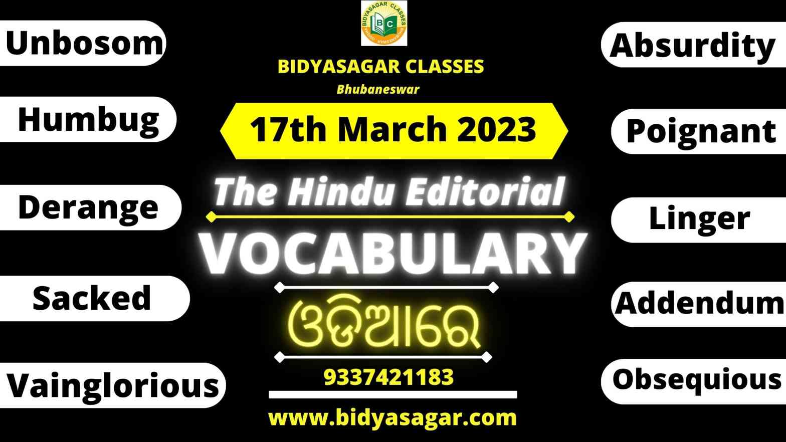 The Hindu Editorial Vocabulary of 17th March 2023