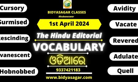 The Hindu Editorial Vocabulary of 1st April 2024