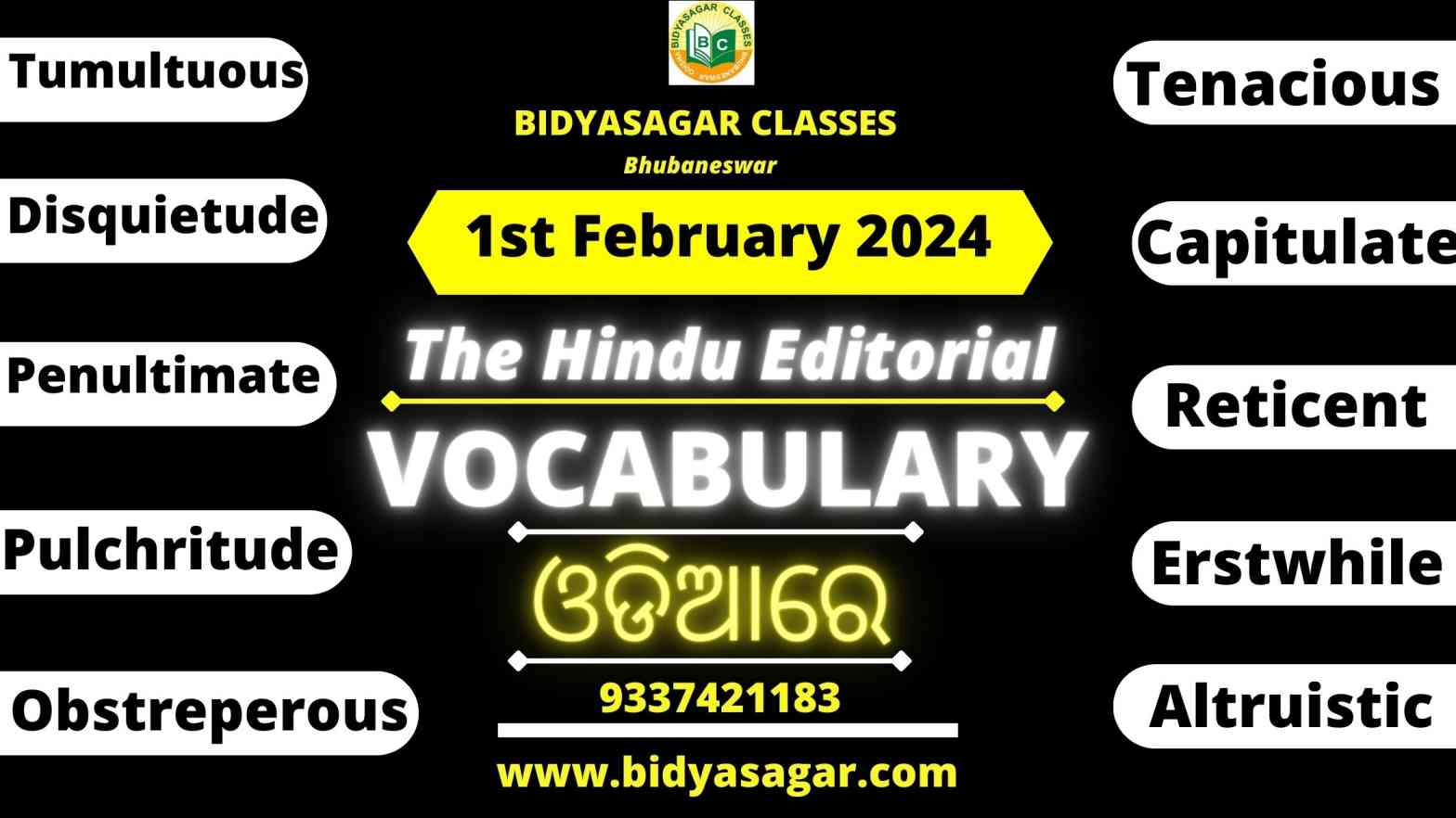 The Hindu Editorial Vocabulary of 1st February 2024