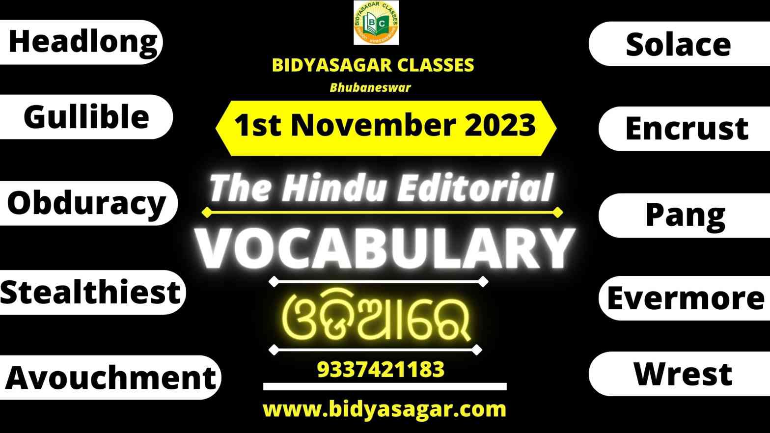 The Hindu Editorial Vocabulary of 1st November 2023