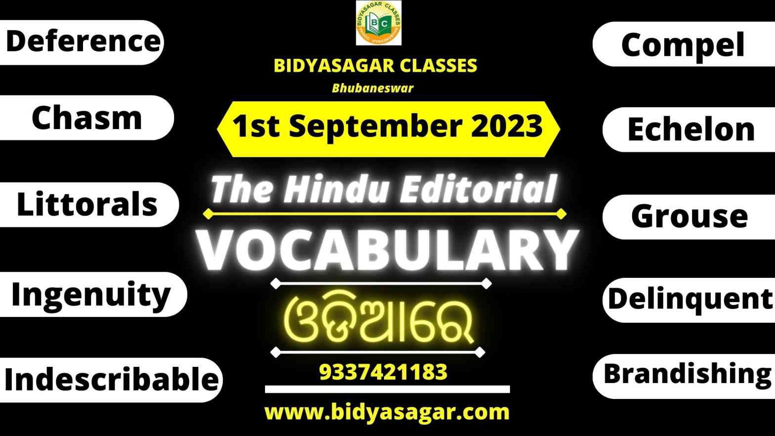 The Hindu Editorial Vocabulary of 1st September 2023