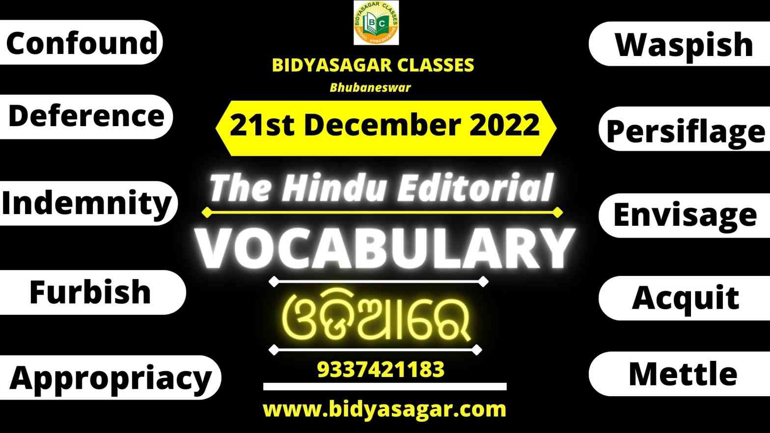 The Hindu Editorial Vocabulary of 21st december 2022