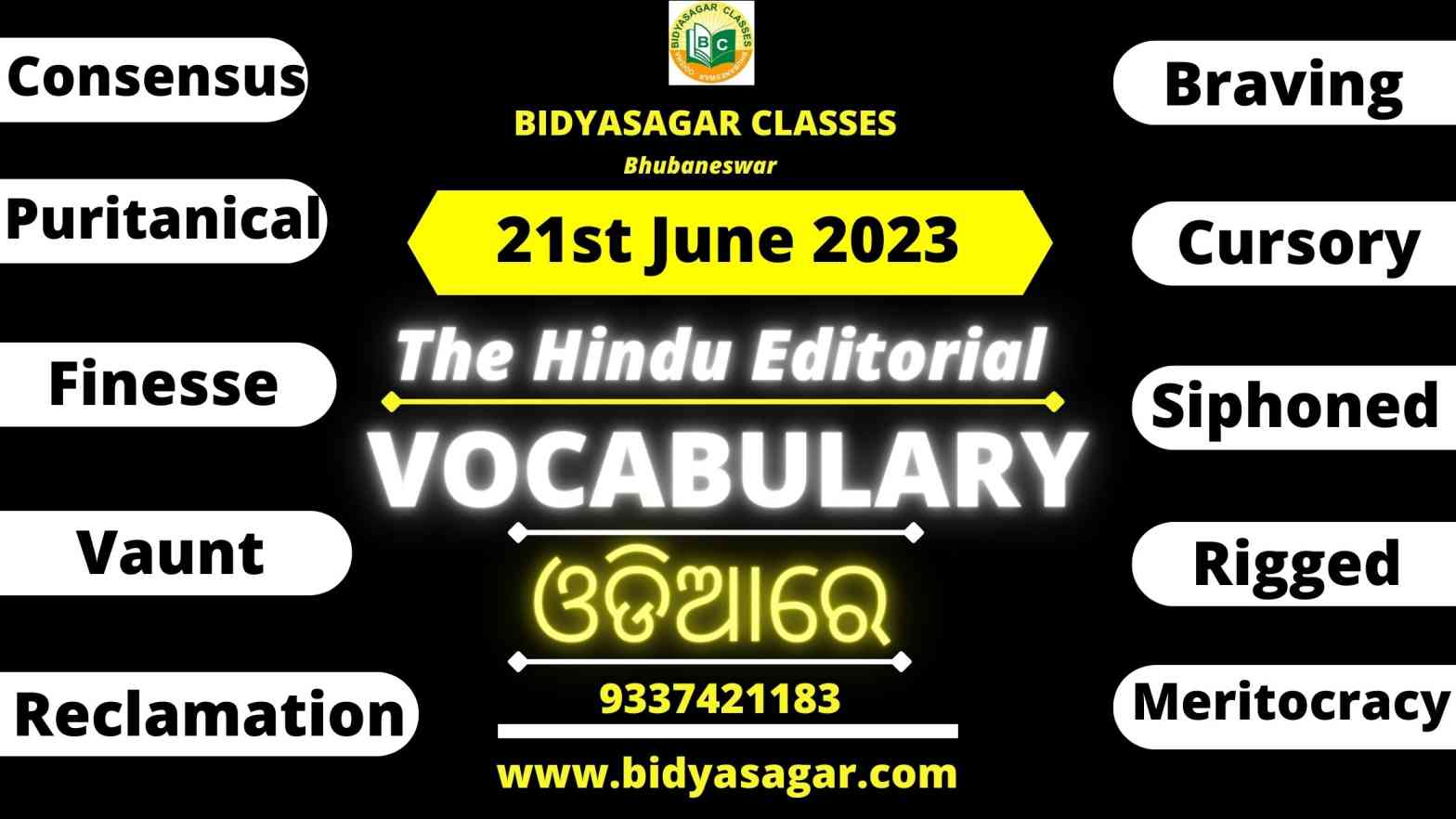 The Hindu Editorial Vocabulary of 21st June 2023