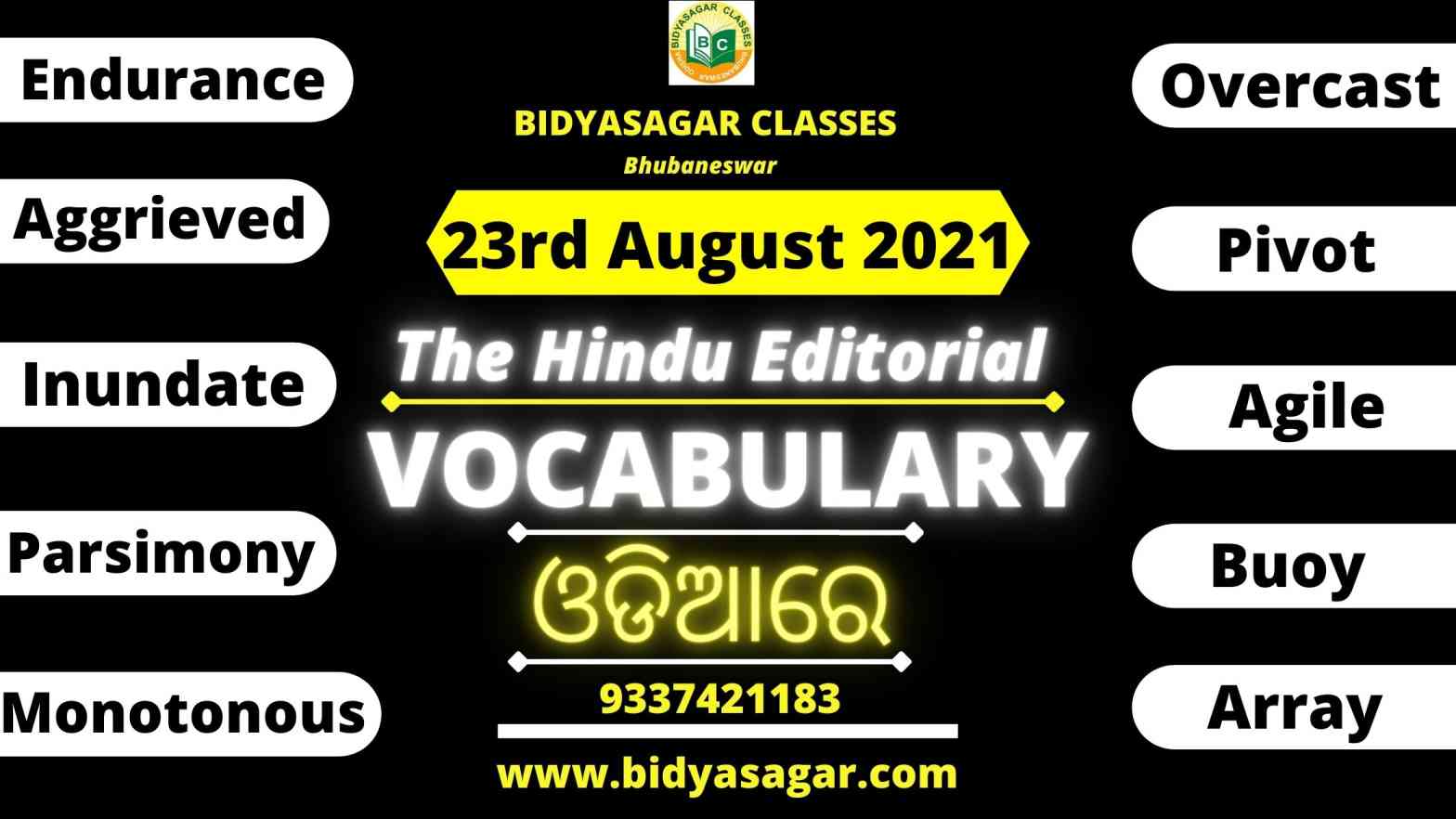 The Hindu Editorial Vocabulary of 23rd August 2021