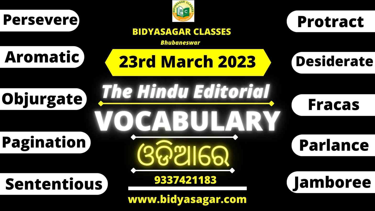 The Hindu Editorial Vocabulary of 23rd March 2023