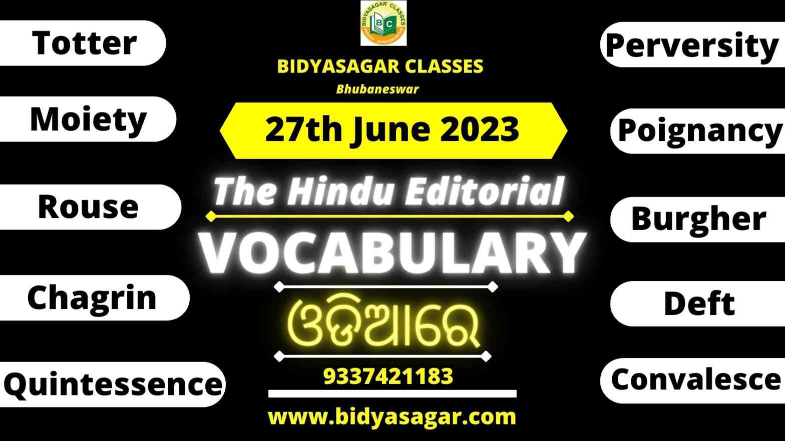 The Hindu Editorial Vocabulary of 27th June 2023
