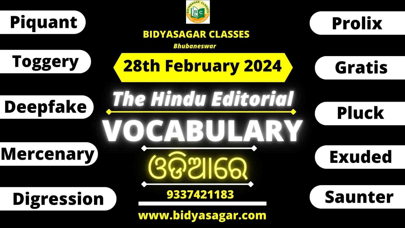 The Hindu Editorial Vocabulary of 28th February 2024