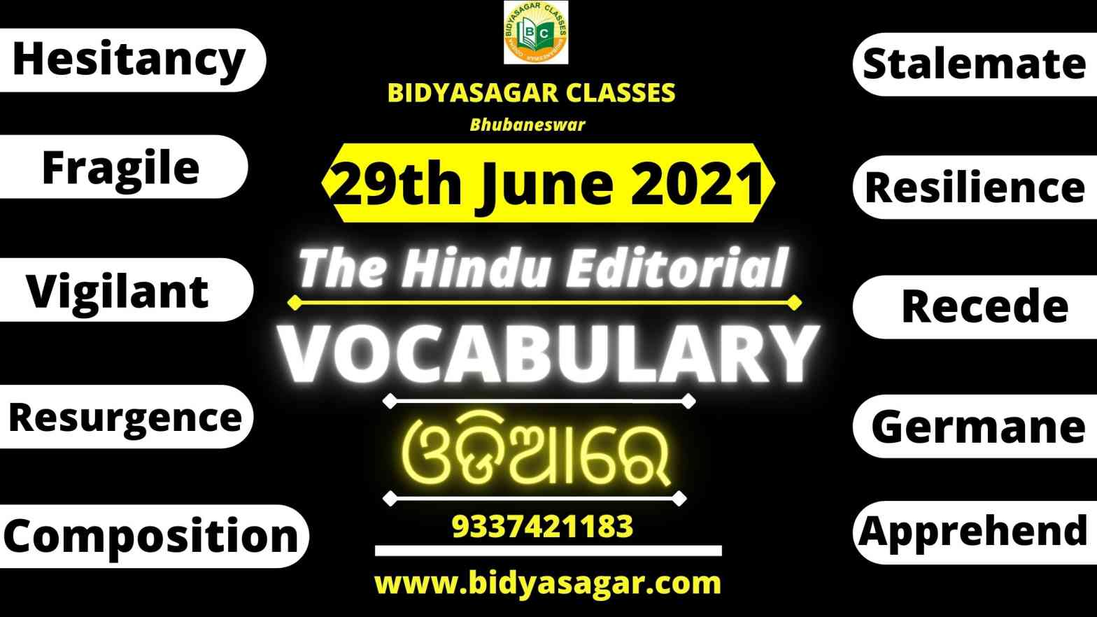 The Hindu Editorial Vocabulary of 29th June 2021