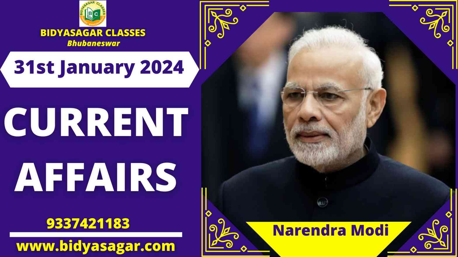 Today's Headlines : 31st January Current Affairs 2024