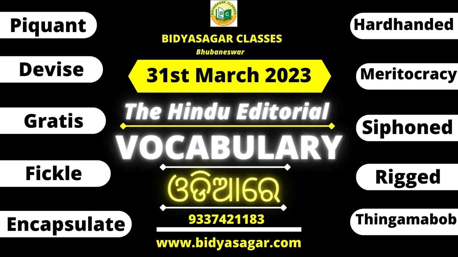 The Hindu Editorial Vocabulary of 31st March 2023