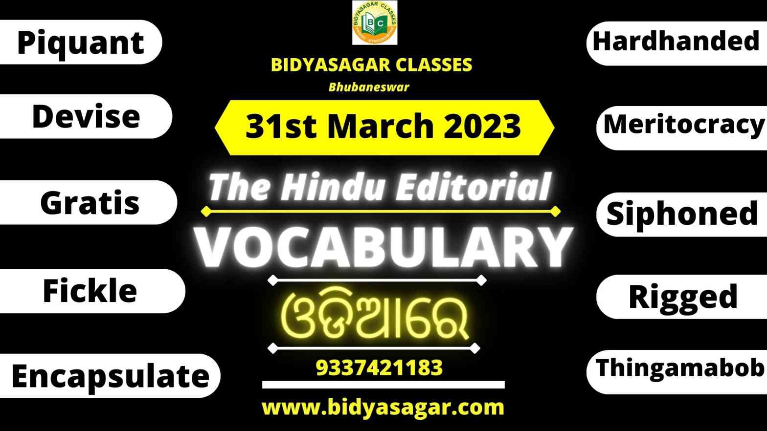 The Hindu Editorial Vocabulary of 31st March 2023