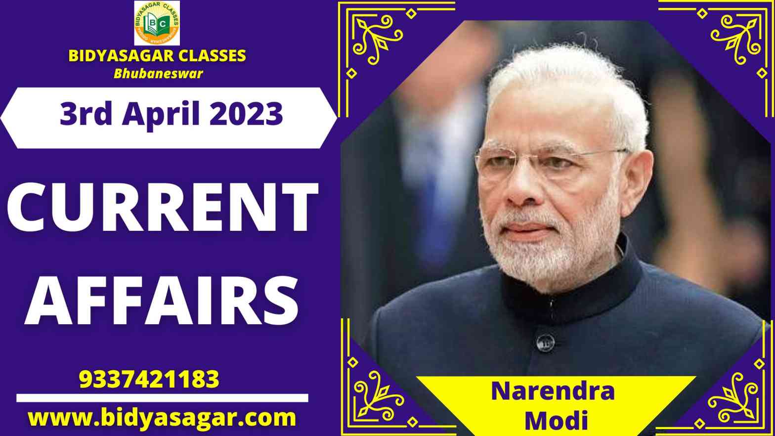 Today's Headlines : 3rd April Current Affairs 2023