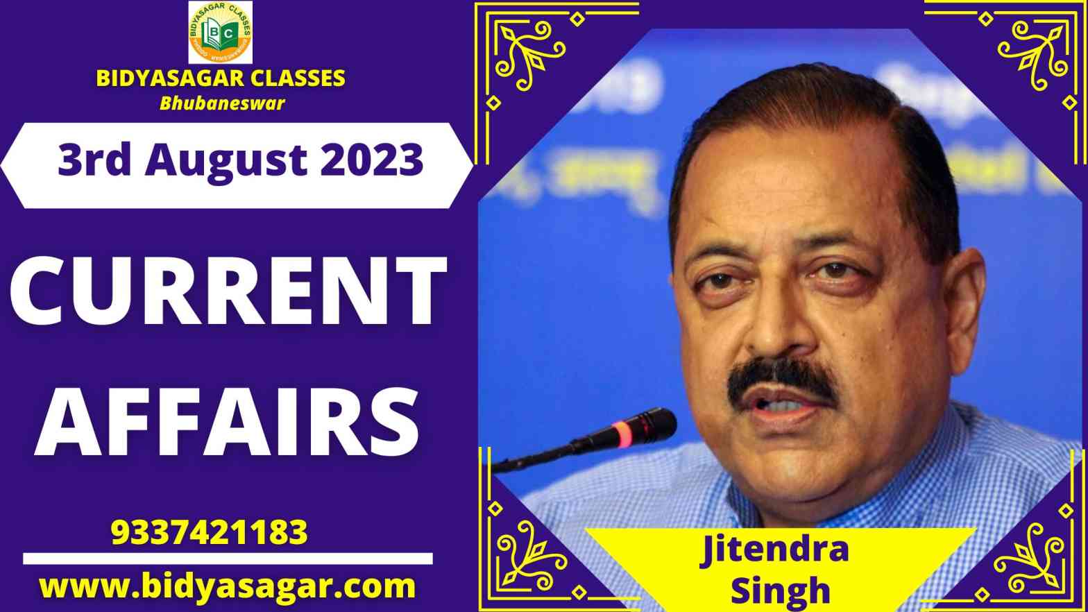 Today's Headlines : 3rd August Current Affairs 2023