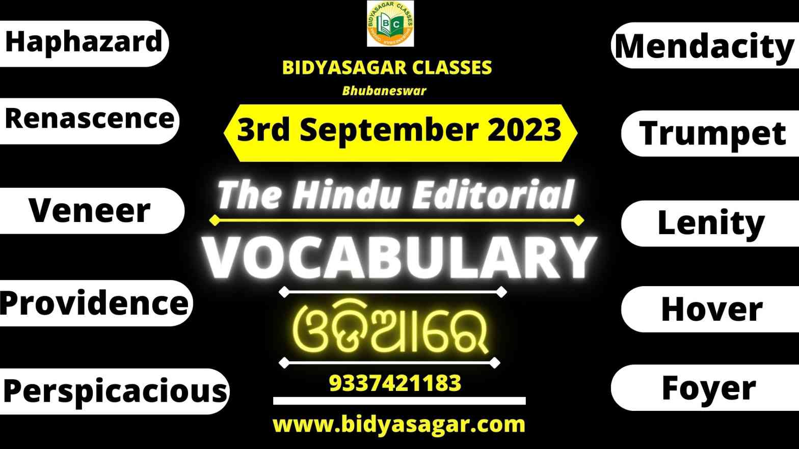 The Hindu Editorial Vocabulary of 3rd September 2023