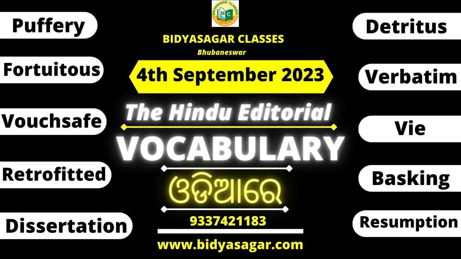 The Hindu Editorial Vocabulary of 4th September 2023
