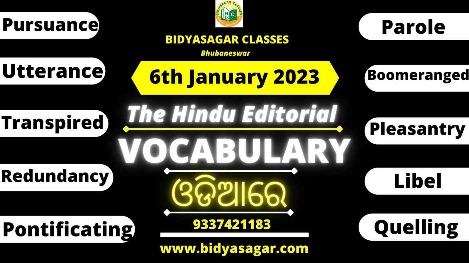 The Hindu Editorial Vocabulary of 6th January 2023