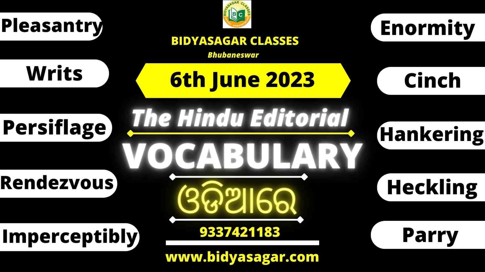The Hindu Editorial Vocabulary of 6th June 2023