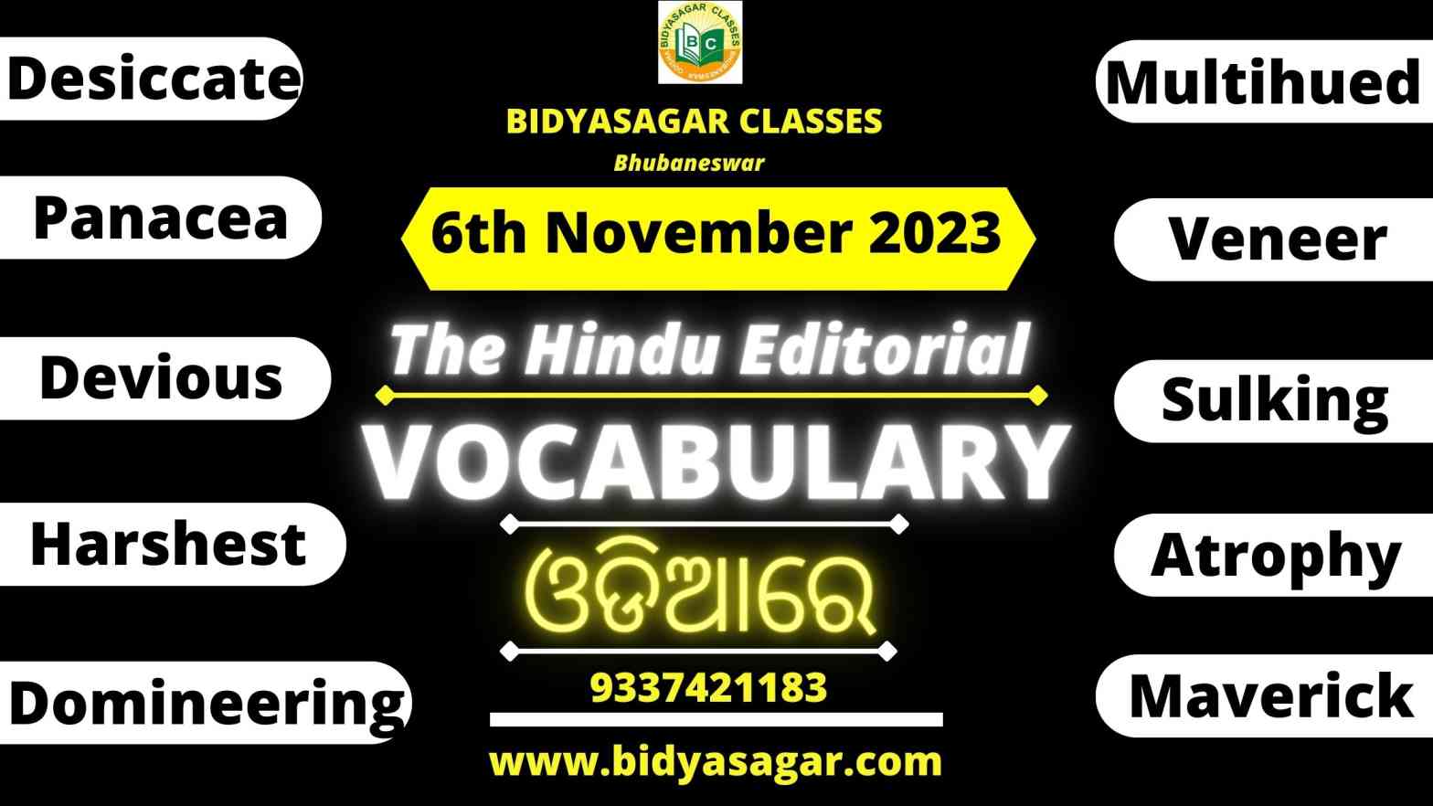 The Hindu Editorial Vocabulary of 6th November 2023