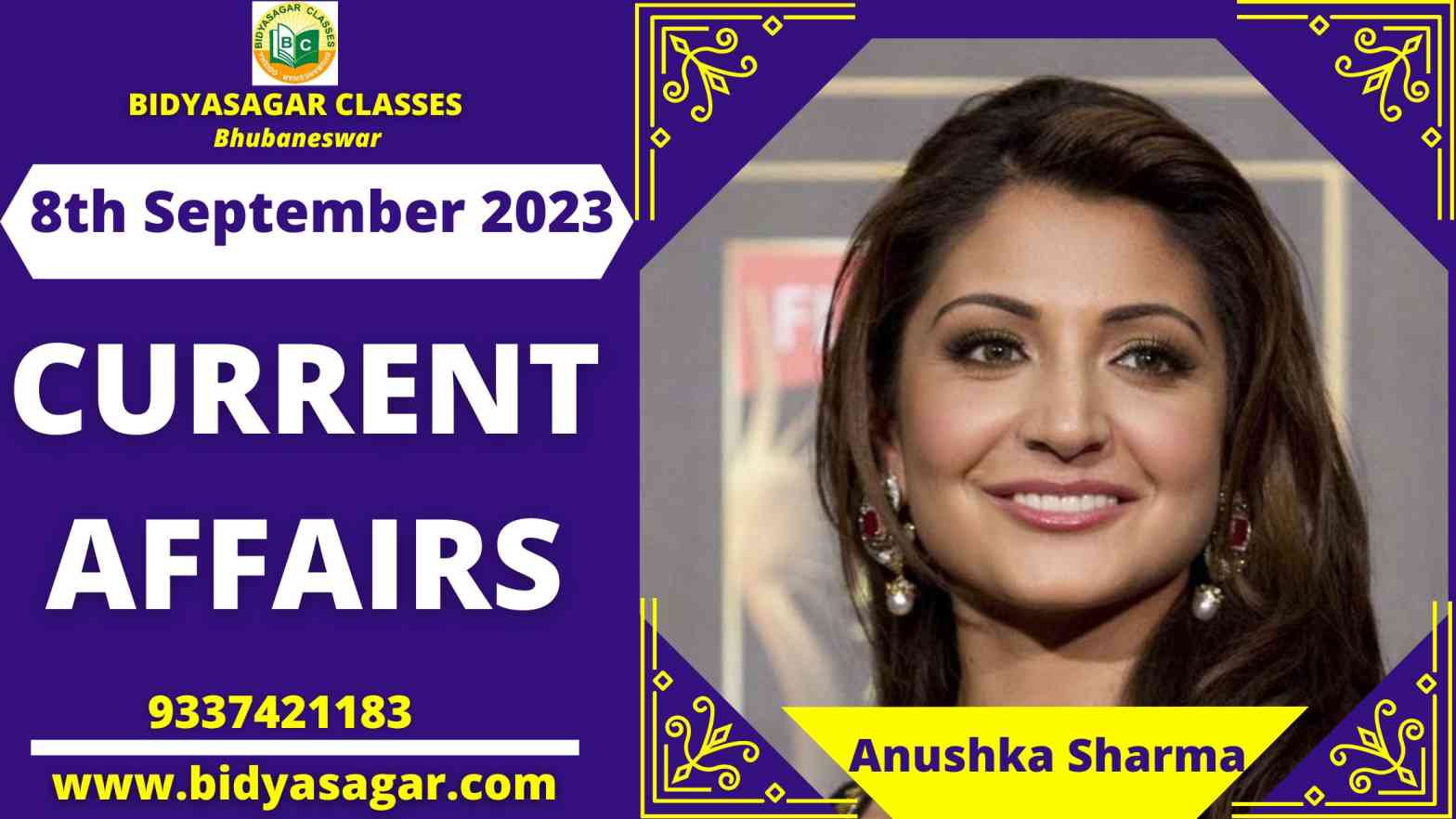 Today's Headlines : 8th September Current Affairs 2023