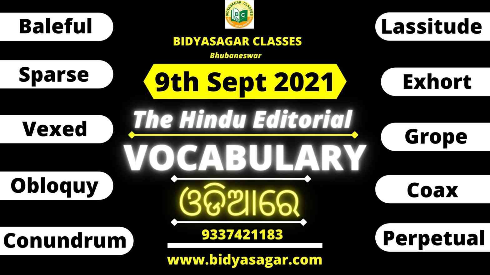 The Hindu Editorial Vocabulary of 9th September 2021