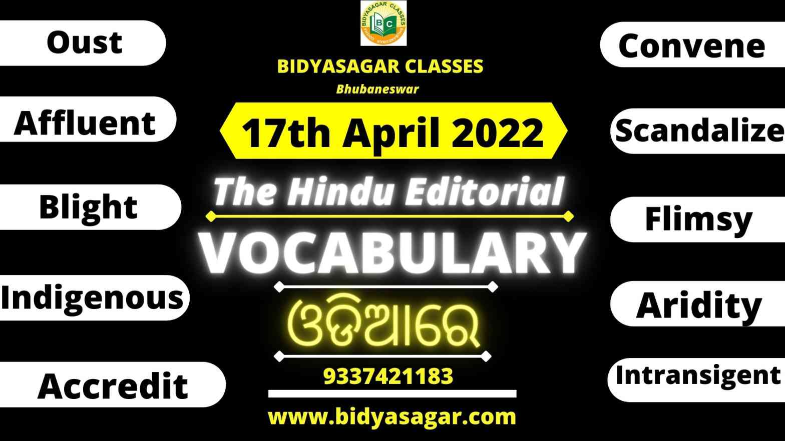 The Hindu Editorial Vocabulary of 17th April 2022