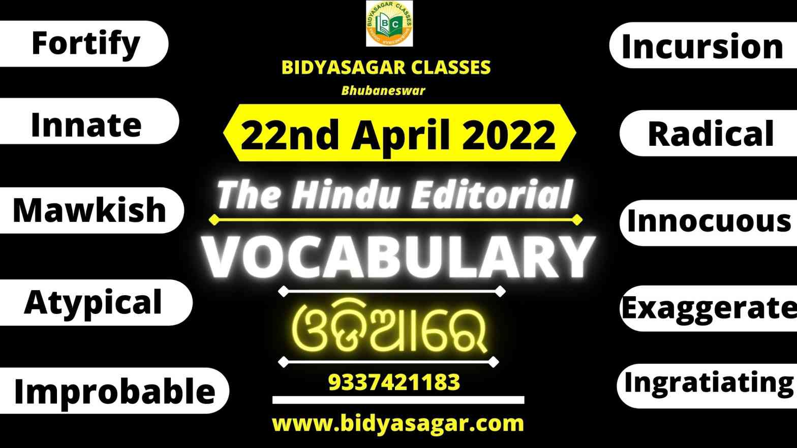The Hindu Editorial Vocabulary of 22nd April 2022