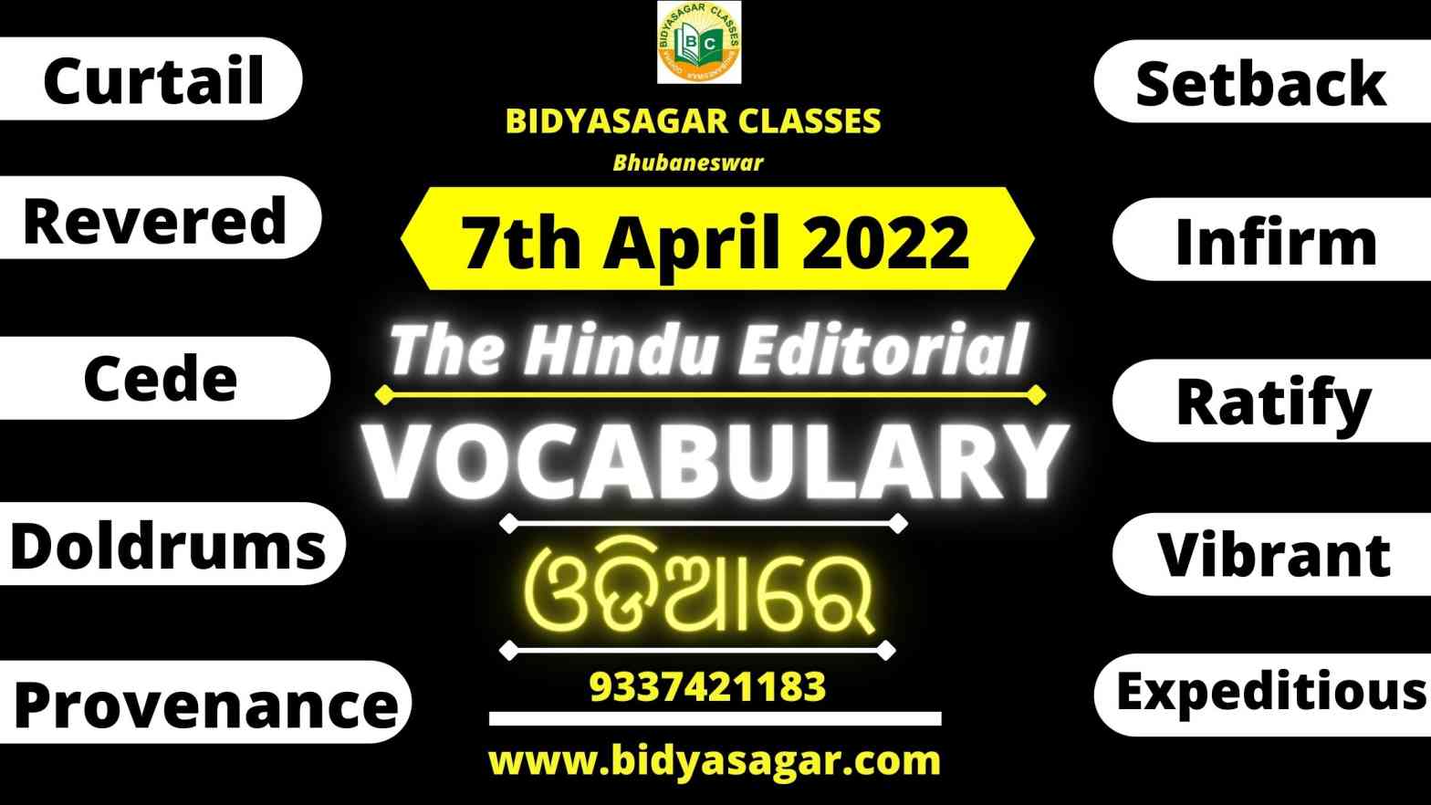 The Hindu Editorial Vocabulary of 7th April 2022