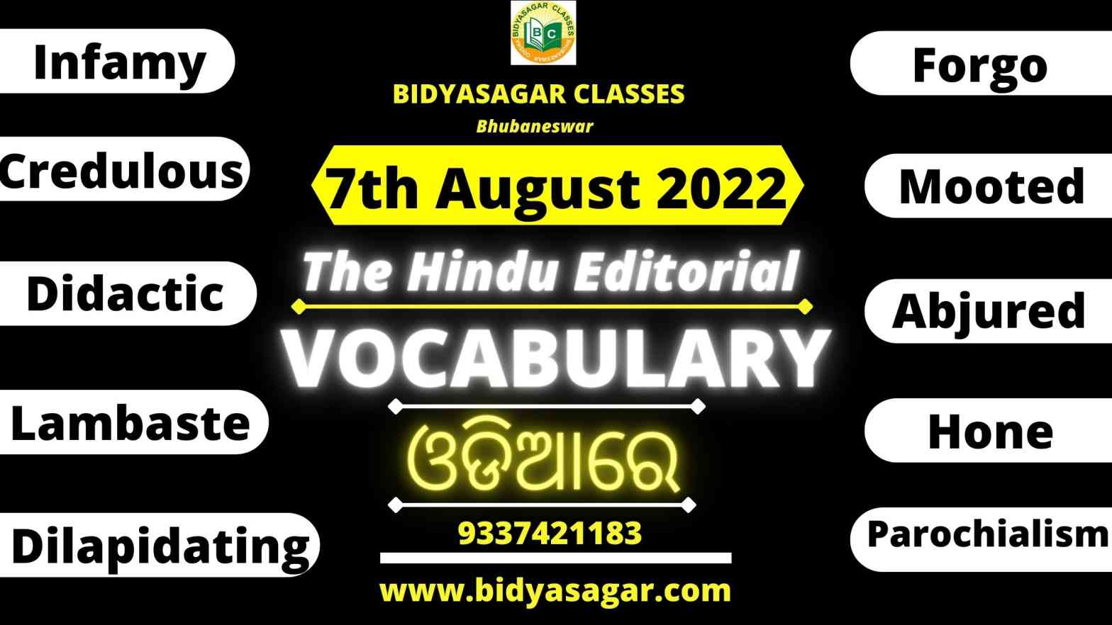 The Hindu Editorial Vocabulary of 7th August 2022