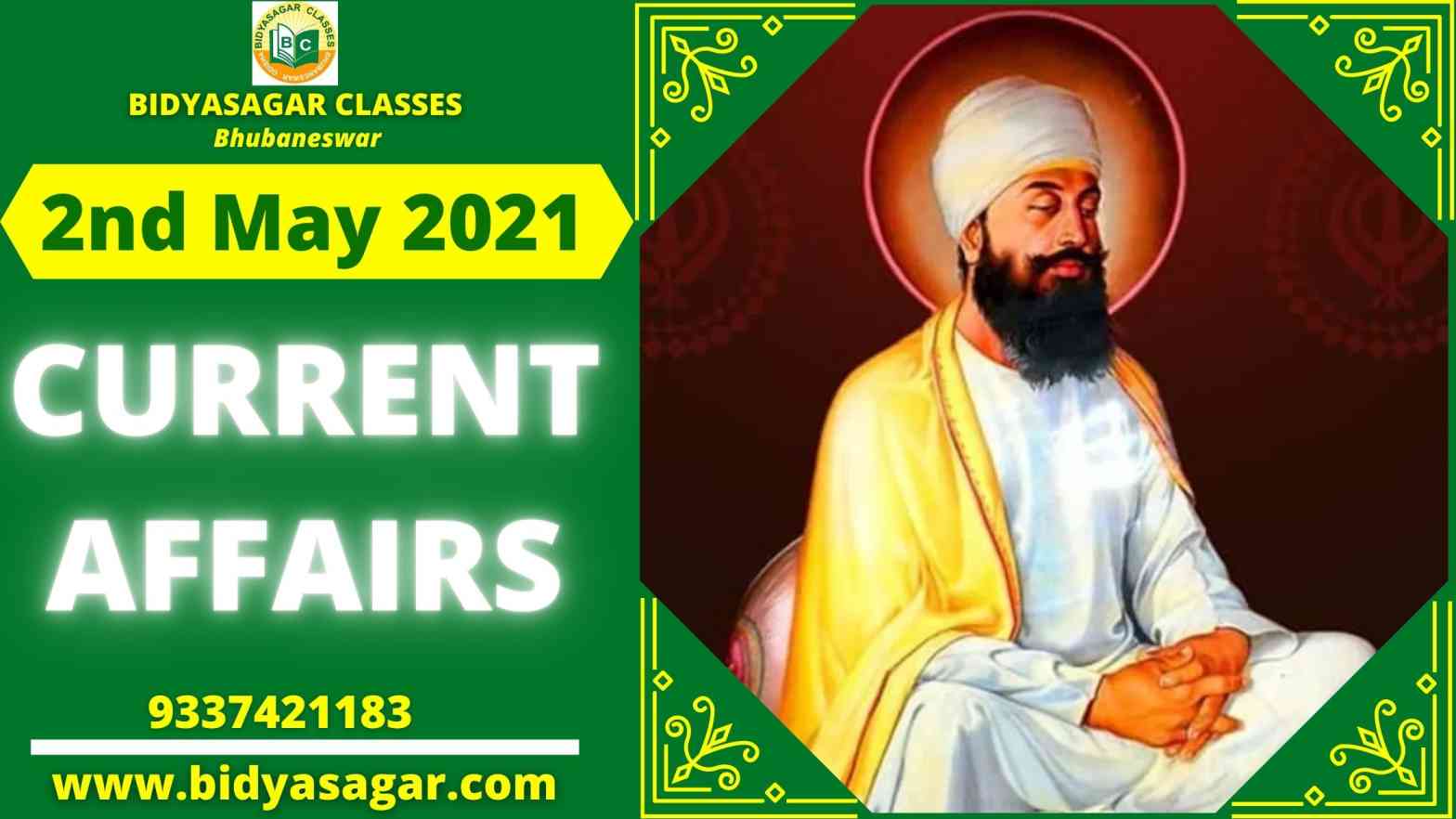 Current Affairs 2nd May 2021