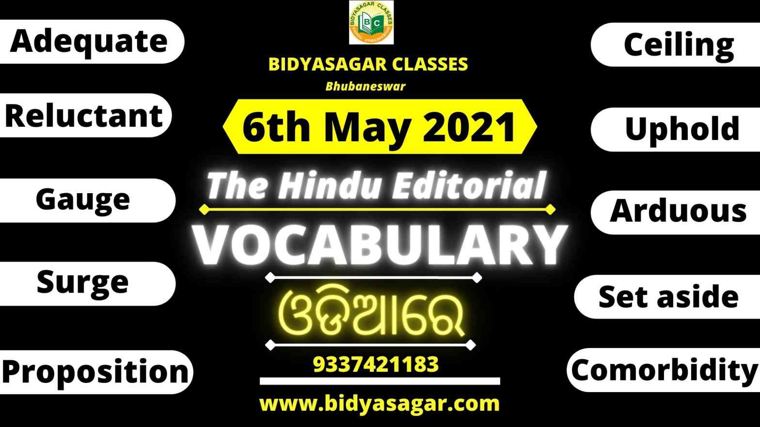 The Hindu Editorial Vocabulary of 6th May 2021