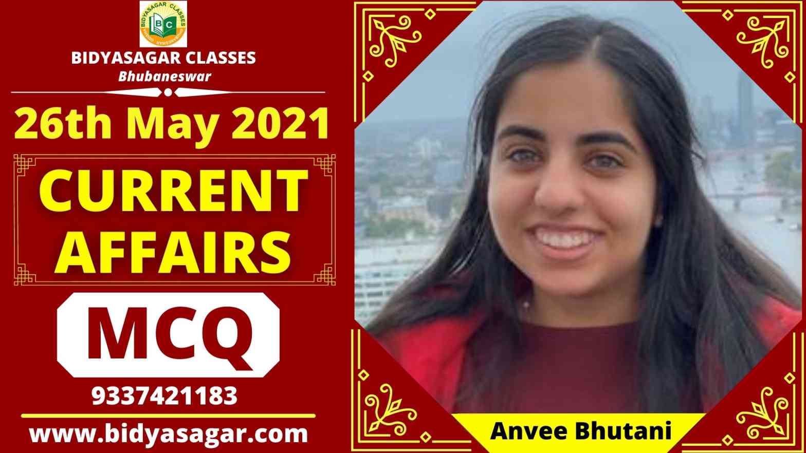 Current Affairs May 2021 MCQ