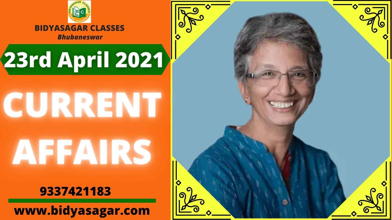Current Affairs-23rd April 2021