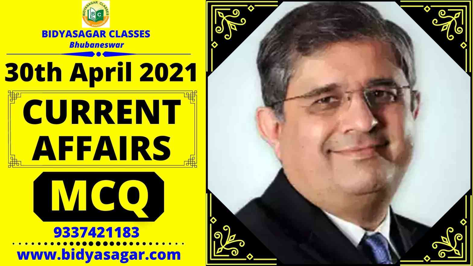 Current Affairs April 2021 MCQ