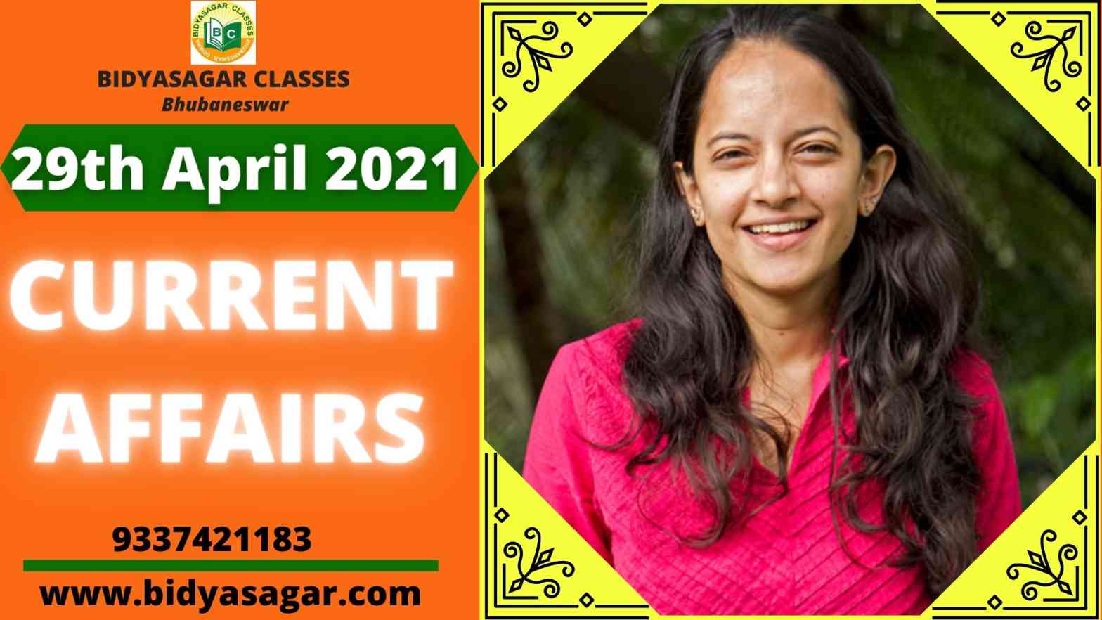 29th April 2021 Current Affairs