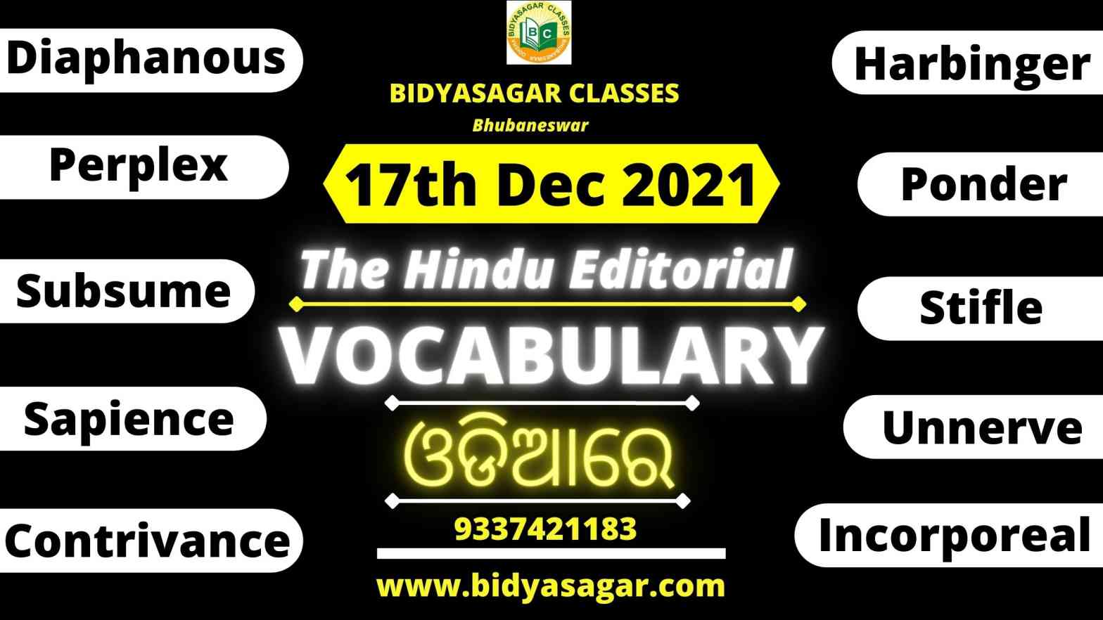 The Hindu Editorial Vocabulary of 17th December 2021