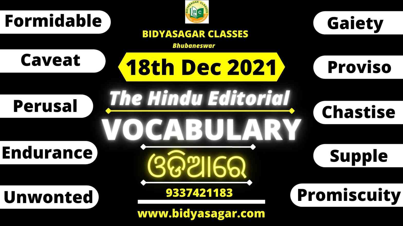 The Hindu Editorial Vocabulary of 18th December 2021