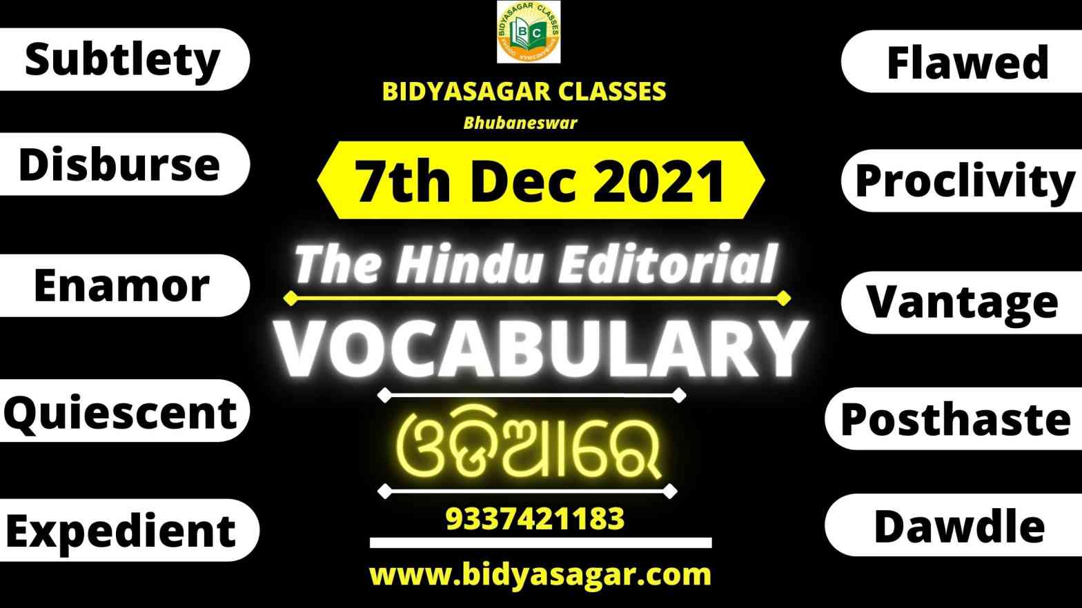 The Hindu Editorial Vocabulary of 7th December 2021