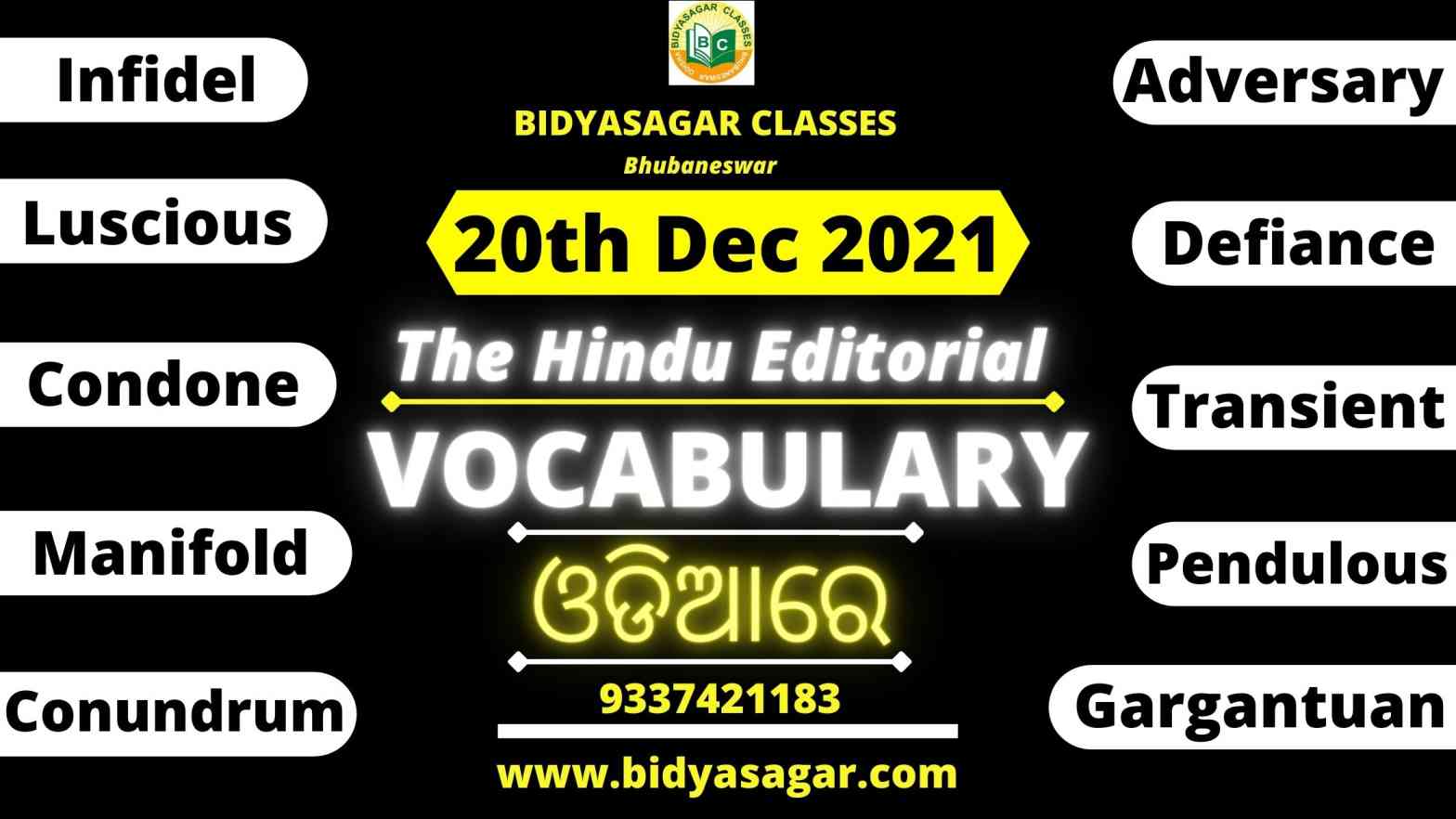 The Hindu Editorial Vocabulary of 20th December 2021