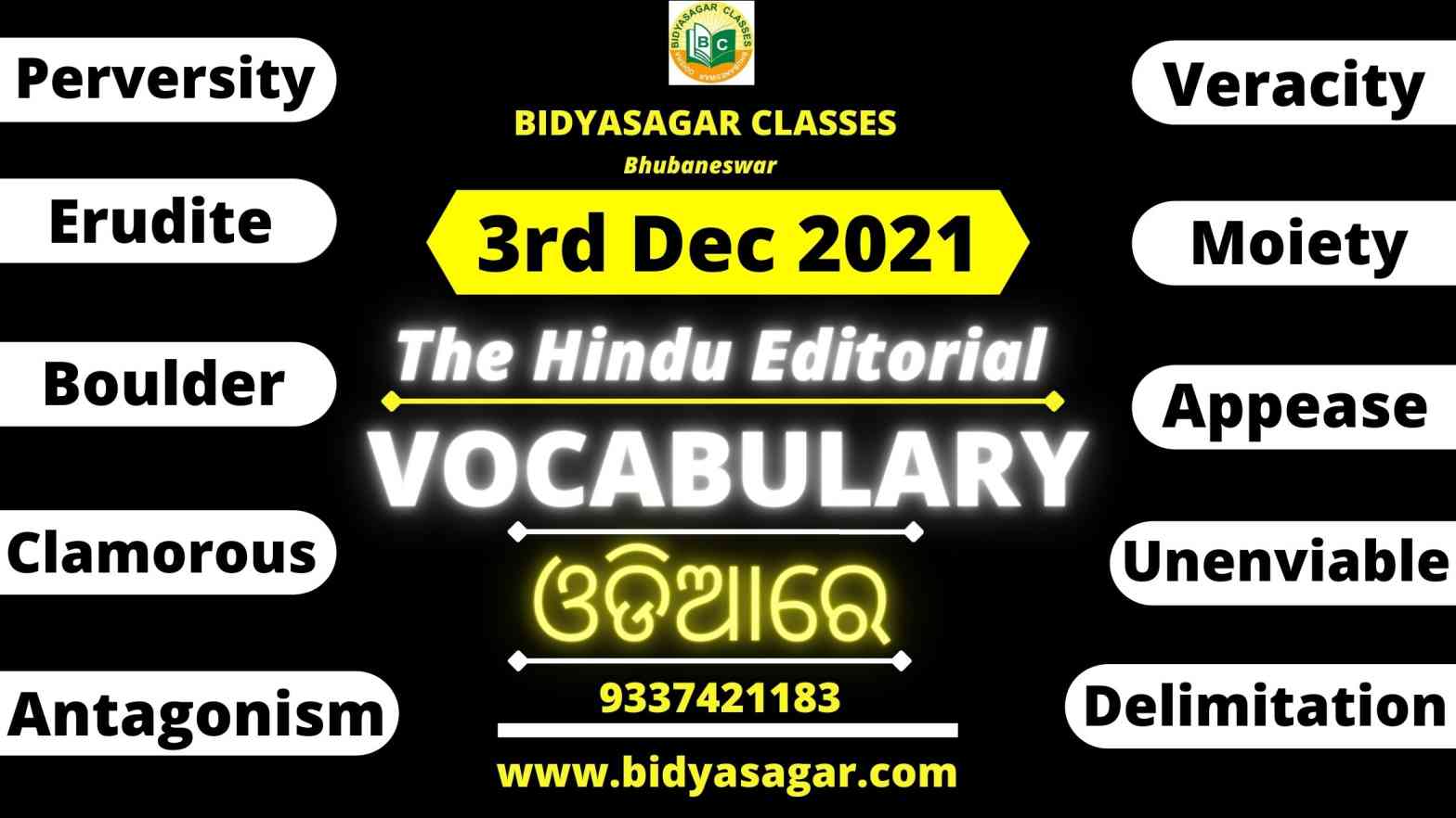 The Hindu Editorial Vocabulary of 3rd December 2021