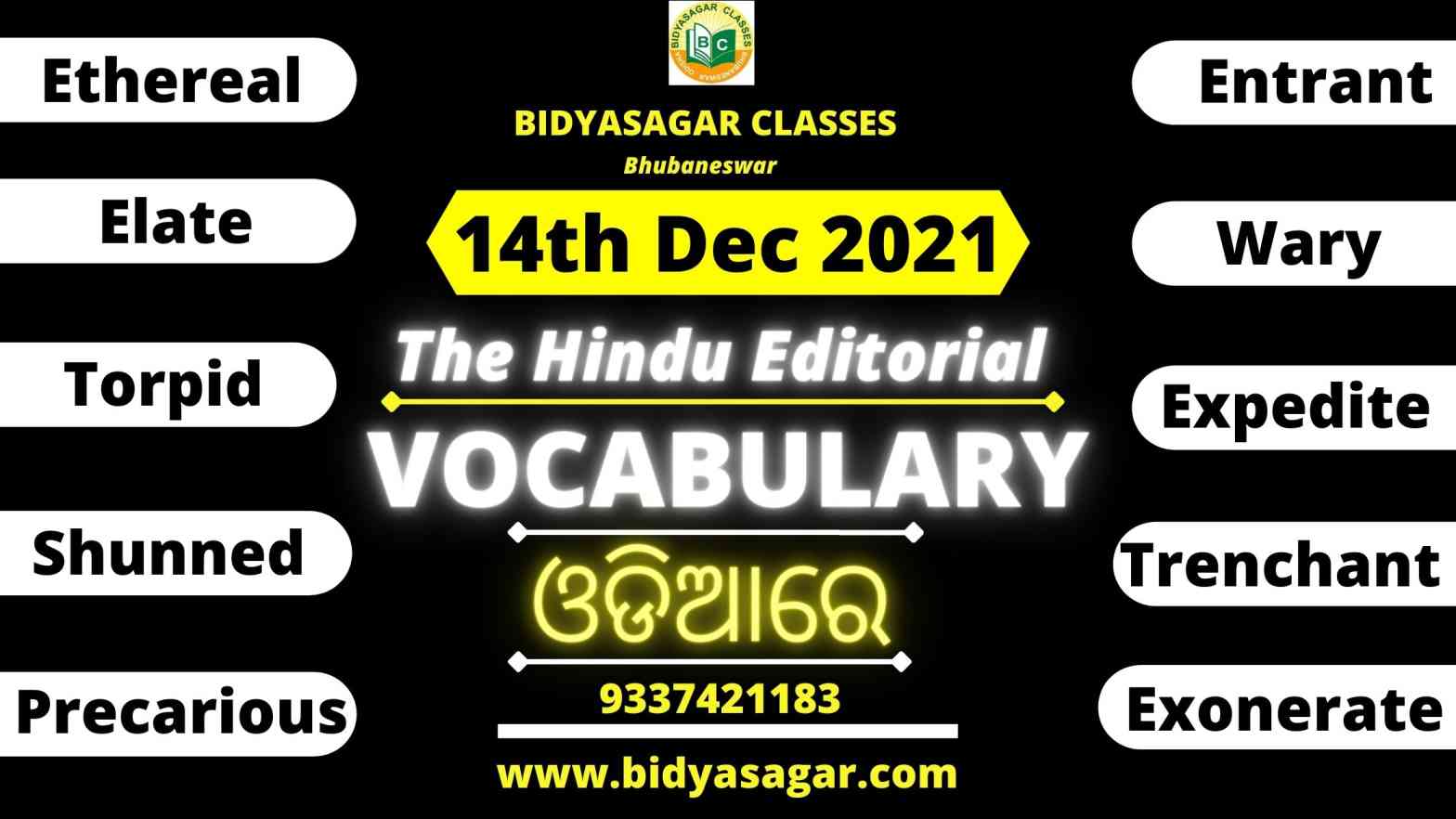 The Hindu Editorial Vocabulary of 14th December 2021