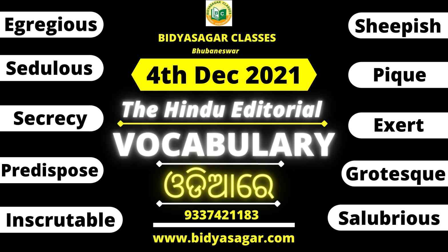 The Hindu Editorial Vocabulary of 4th December 2021