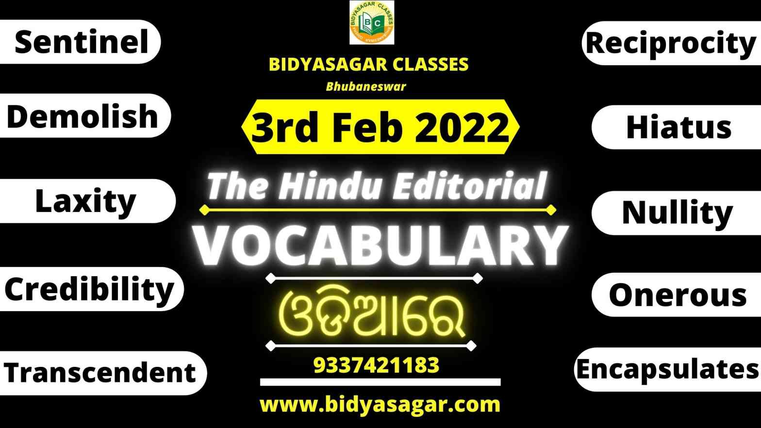The Hindu Editorial Vocabulary of 3rd february 2022